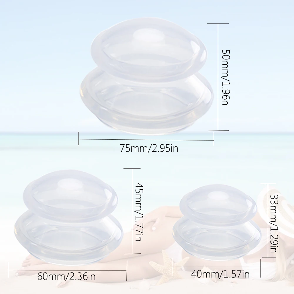 Силиконовые массажные чашки набор влагопоглотитель антицеллюлитный массажер