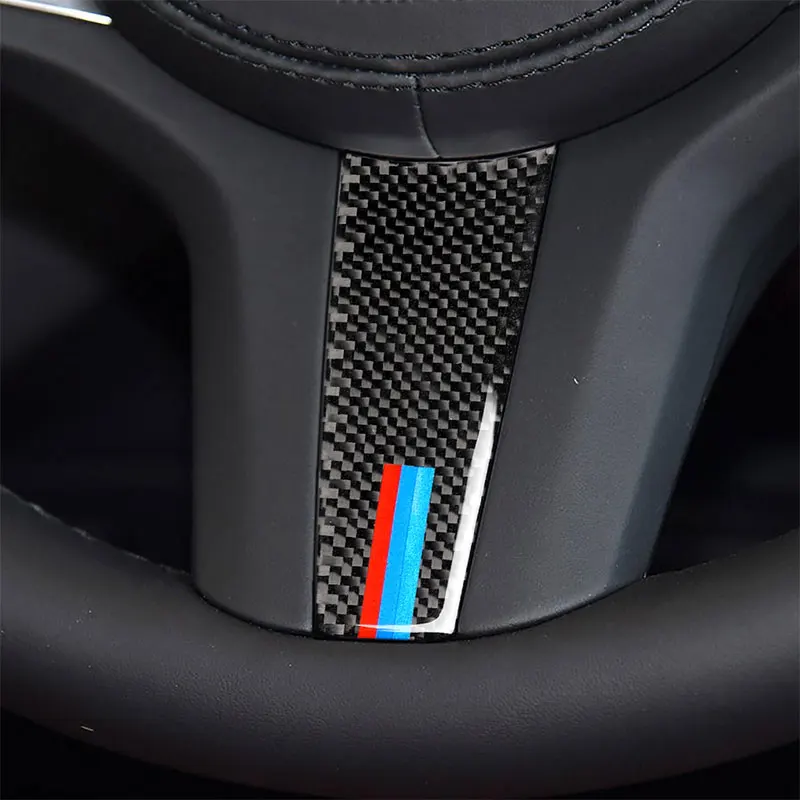 

Mutips Carbon Fiber Car Accessories Interior Steering Wheel Decoration Cover Trim Frame For BMW 5 Series G01 G08 G30 G38 X3 2018