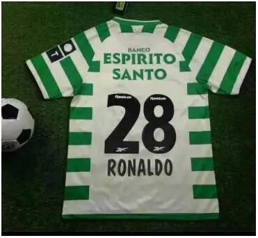 

2003 2004 Retro Sporting Lisbon club t shirt Camiseta Sporting Club de Portugal Lion fans T-shirt Ronaldo Figo camisetas Hombre