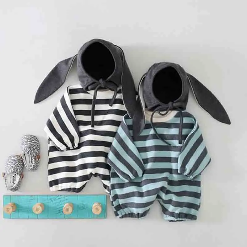 

Комплект одежды для малышей; Хлопковые Свободные Комбинезоны в полоску для маленьких мальчиков; Комбинезон с длинными рукавами для маленьк...