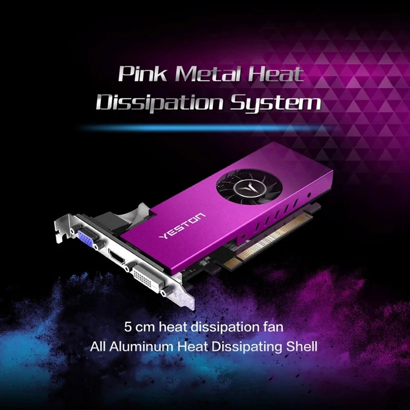 Видеокарты Yeston D5 LP с процессором Radeon Chill ОЗУ 4 Гб GDDR5 128 бит 6000 МГц VGA/HDMI/RX550