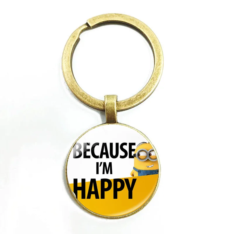 15 Despicable Me Minion Action Movie Glass Cabochon Keychains for Kid - Цвет: 15
