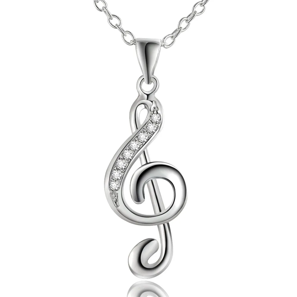 

Initial Necklace For Women Fashion Jewelry Chic Treble G Clef Music Note Charm Pendant Necklace Gift Bijoux Femme Musica