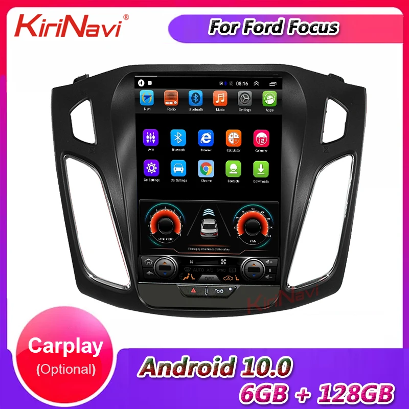 

KiriNavi Vertical Screen Android 10.0 10.4" Car Radio Gps Navigation For Ford Focus Car Dvd Multimedia Player 4G 2012-2018