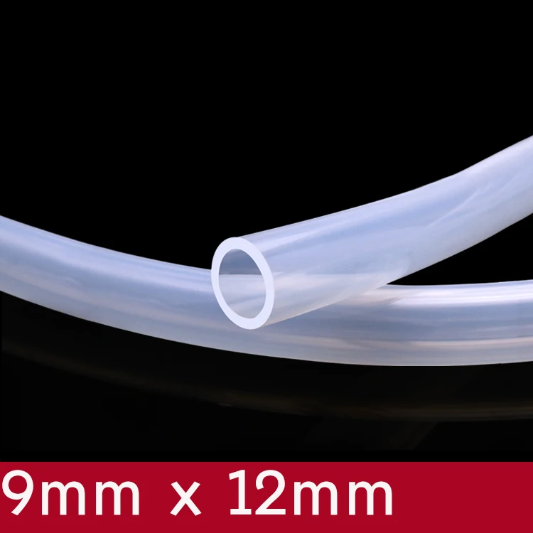 

9x12 Silicone Tubing ID 9mm OD 12mm Food Grade Flexible Drink Tubing Pipe Temperature Resistance Nontoxic Transparent