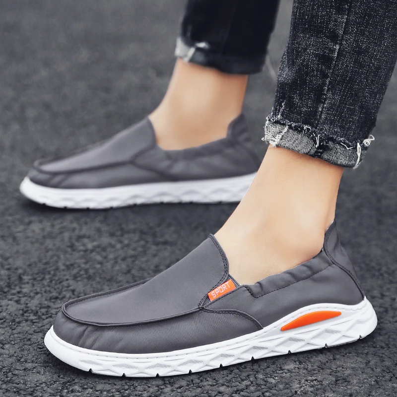 

men's flat loafers Driving Lazy slip on Canvas shoes summer canvas men breathable casual driving shoes A11-75