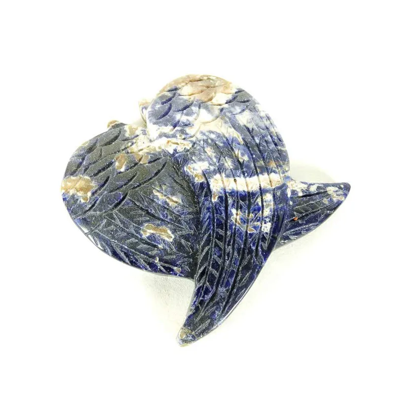 

Natural Polished Blue Veins Stone Sodalite Angel Wing 75mm For Home Decoration