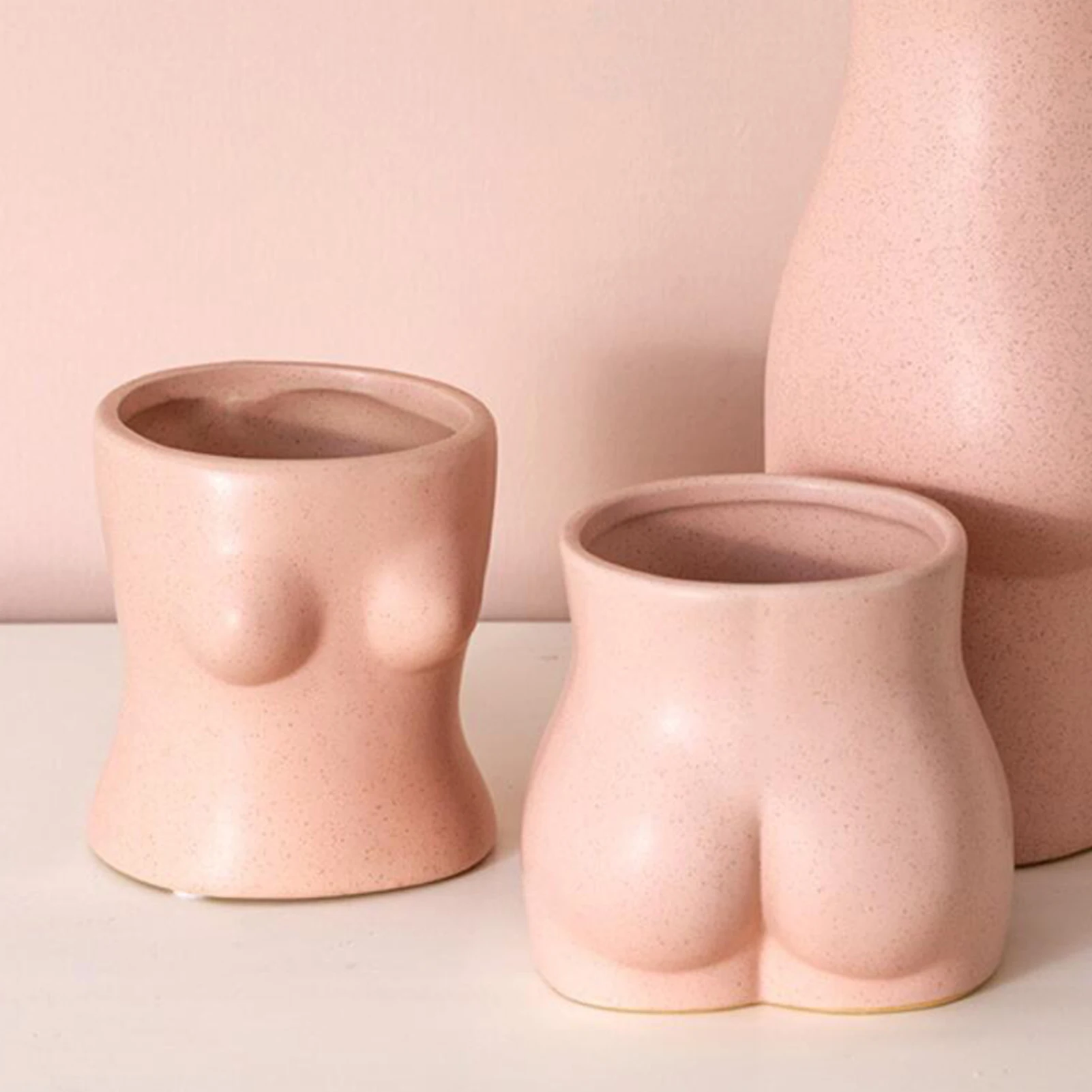 

Artificial Human Body Art Vase Nordic Ceramic Butt Nude Vase Ornament Office Pen Holder Home Decoration For Garden Decoration