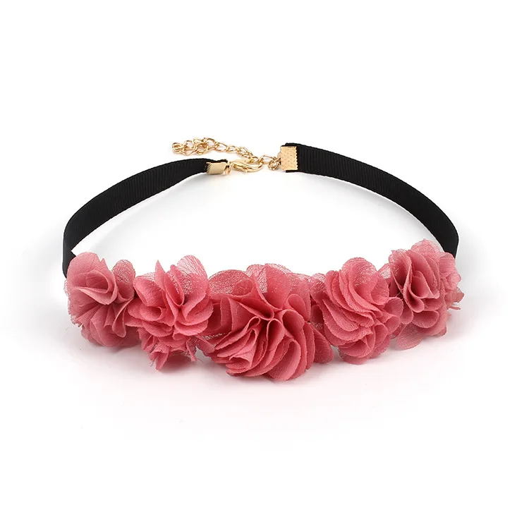 Кружевные ожерелья-Чокеры с цветами Розовые розы ожерелья-воротники сказочные