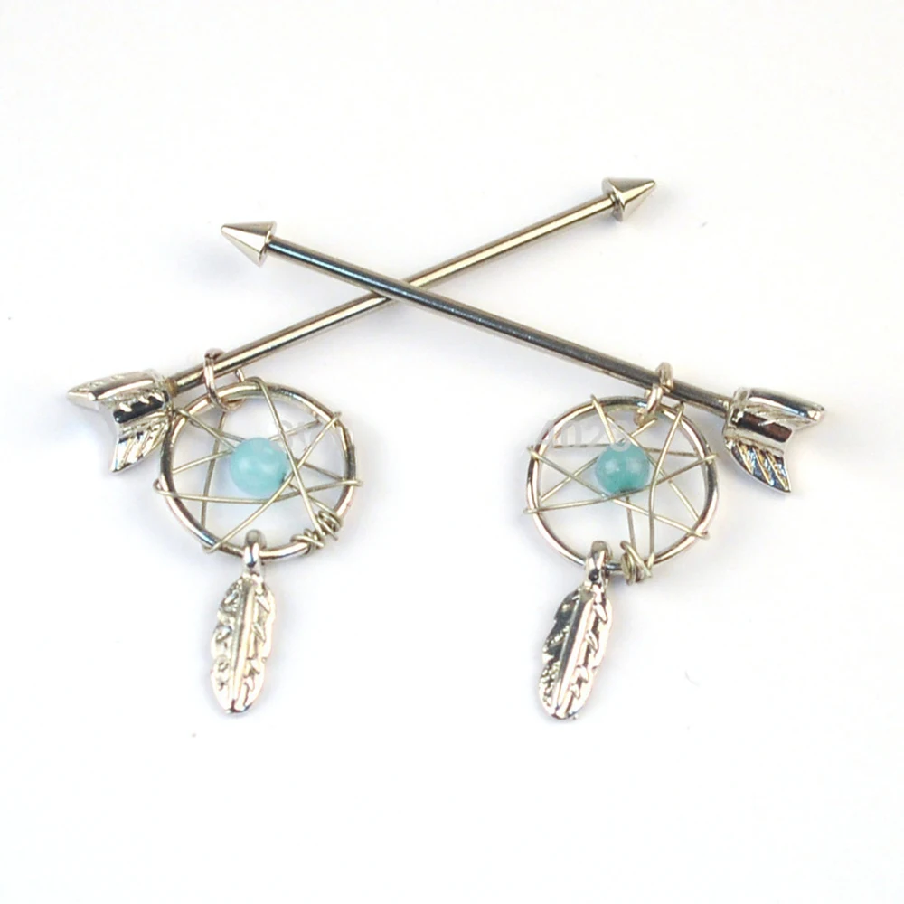 Промышленный Пирсинг из нержавеющей стали 316L серьги Ловцы снов пирсинг штанги