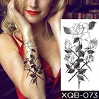 Тату-рукав для женщин, временная татуировка, переводные наклейки, набор тотем, блестящие черные, белые розы, цветы, листья, шип временные тату женский женские татуировки рукав временное тату женщинам наклейки женские