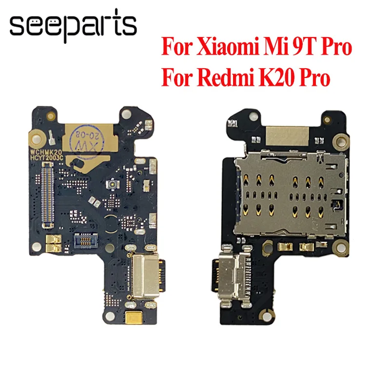 100% Tested Mi 9T Pro Charging Port PCB Board USB Charge Dock Connector With Microphone Flex Cable For Xiaomi Redmi K20 | Мобильные
