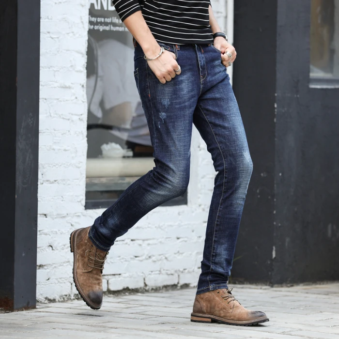 2020 Новая мода мужские узкие сильно облегающие джинсы для мужчин джинсовые брюки |