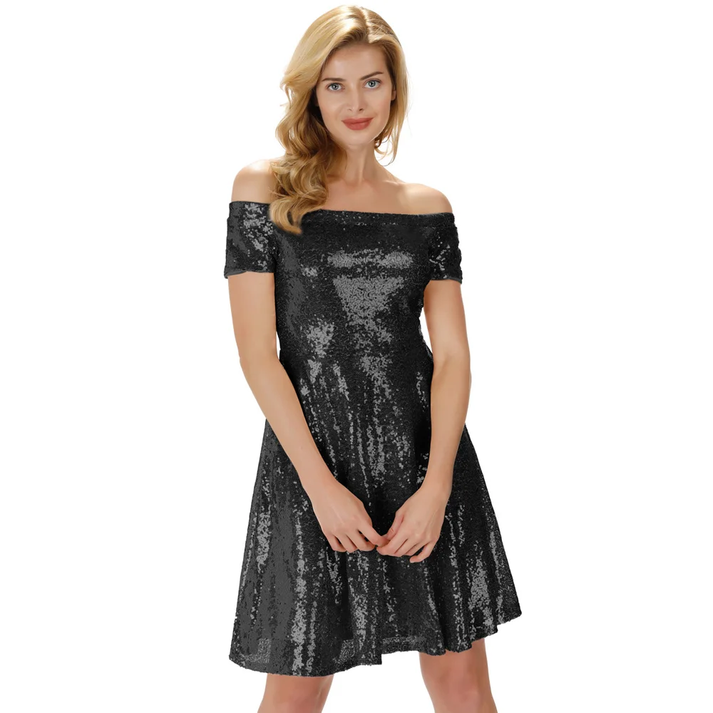 Розовое Золотое платье с блестками женское блестящее коротким рукавом и