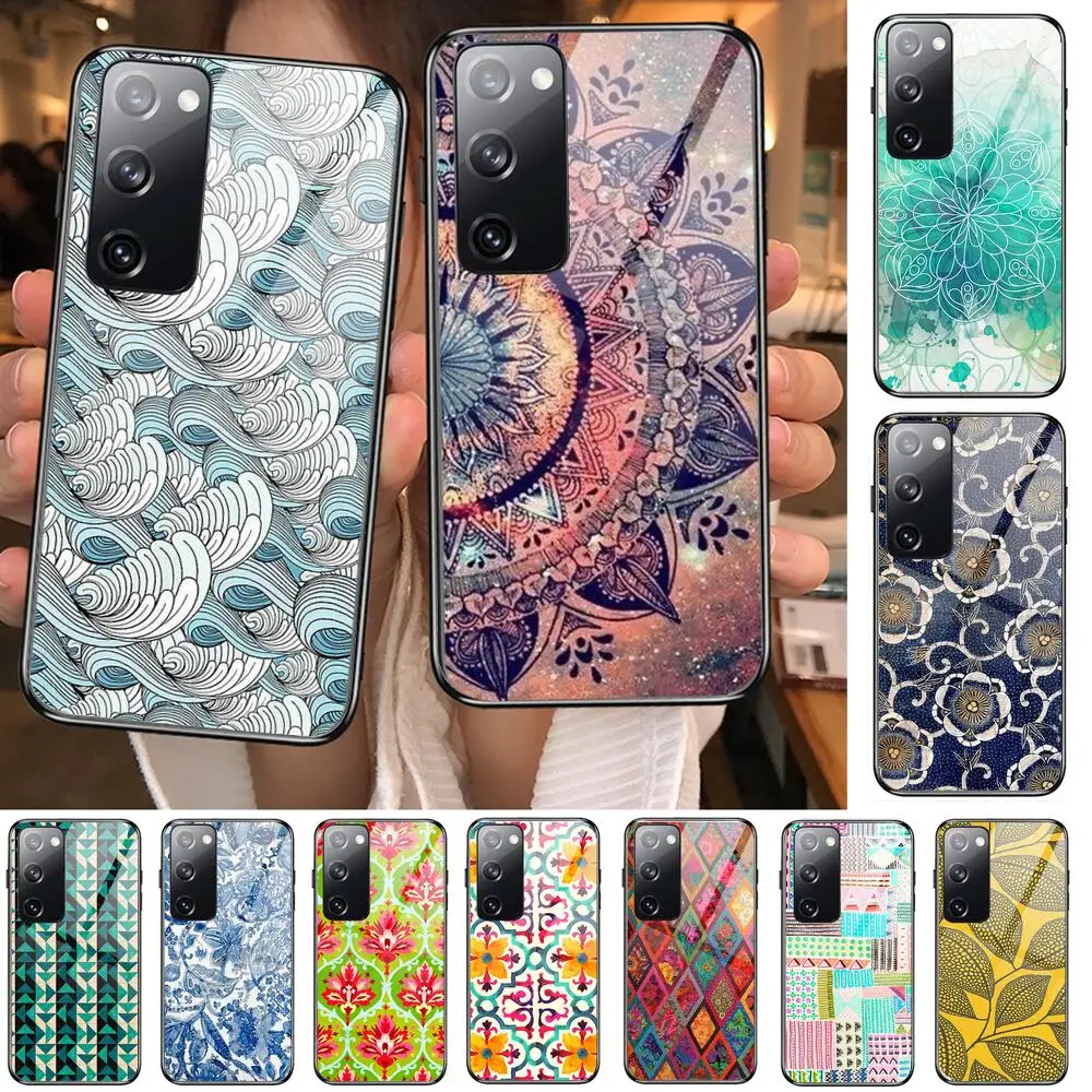 

Hot Art Flowers Banana Leaf Tempered Glass shell Phone case For SamSung Galaxy S8 S9 S10E S20 S21 S5 S30 Plus S20 fe 5G Lite Ult
