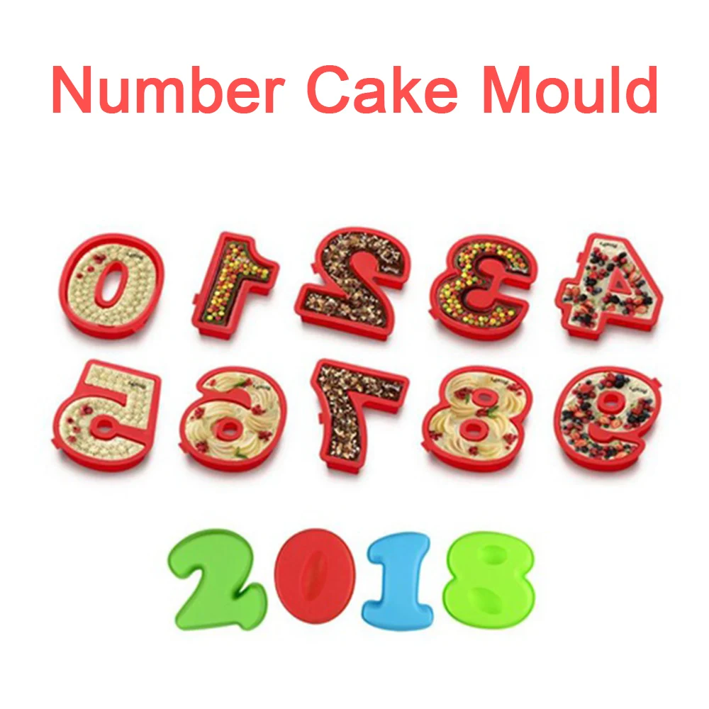 Форма для торта с цифрами формы помадки кухонные на день рождения красные