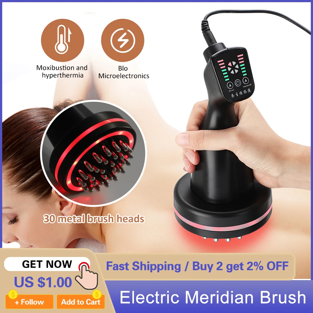 

Electric lymphatic Massager BIO Microcurrent Heating Meridian Massager For Body Detoxification Relief Fatigue Anti Cellulite
