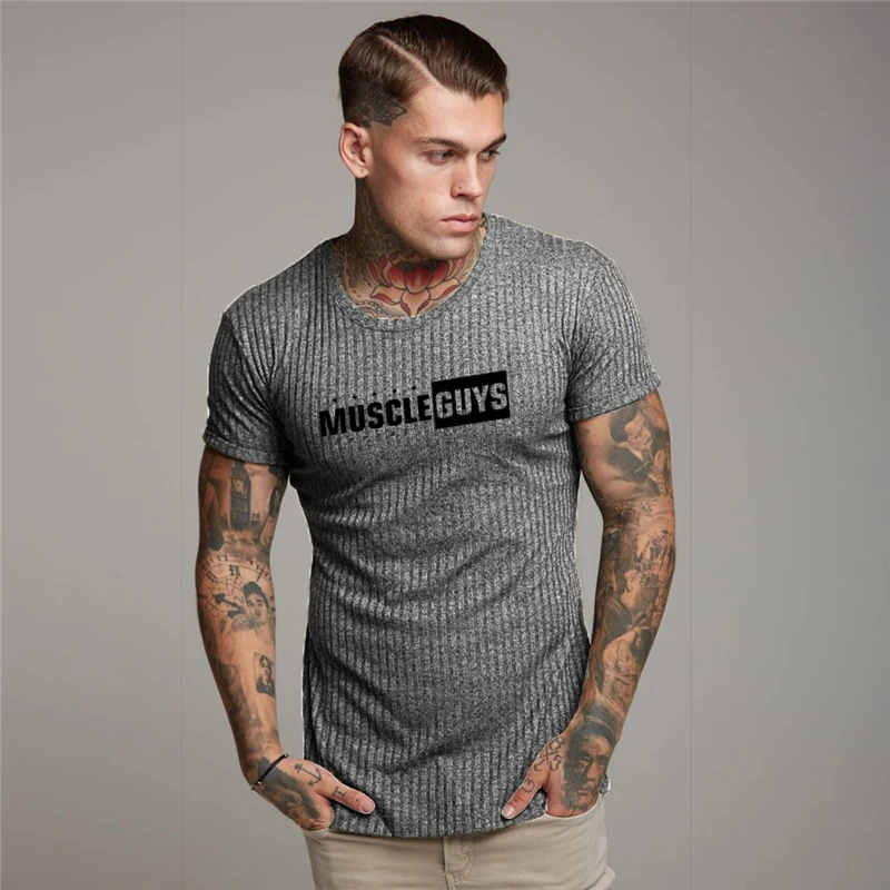 

High Quality Summer Mens Short Sleeve Knitted Shirt Men Clothing 2021 O-Neck Slim Fit Casual Tee Shirt Homme