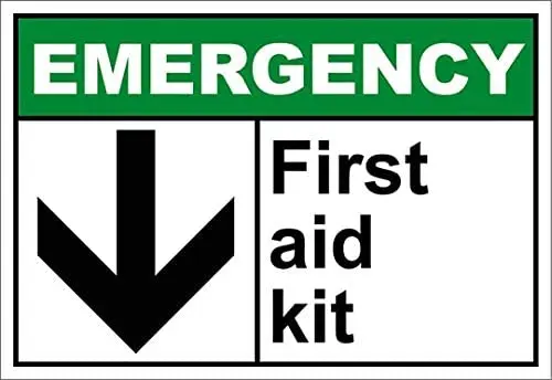 

First Aid Kit Emergency Metal Sign Home Cafe Bar Pub Retro Wall Decoration Man Cave 12X16 inch