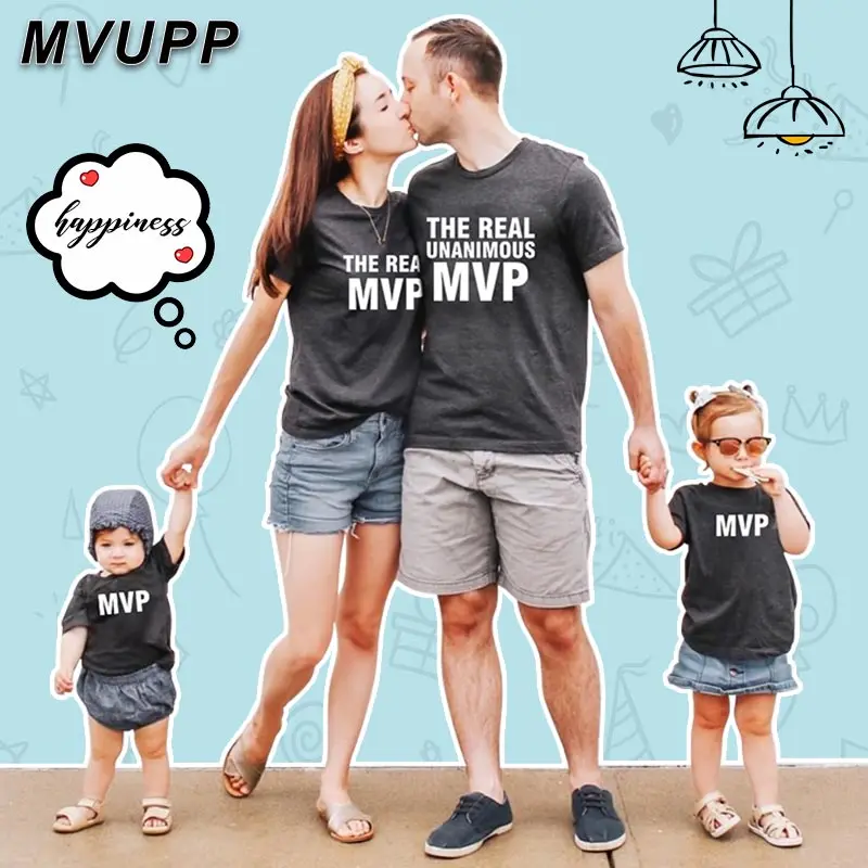 Новое поступление 2019 семейные одинаковые наряды MVP одежда для отца матери дочери