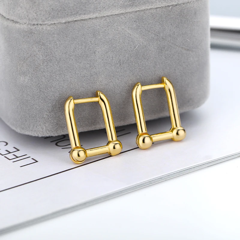 

RXSMll 2021 Trend Pin Earrings For Women Fashion Stainless Steel Gold New Korean Hoop Earring Jewellery Accessories Friend Gift