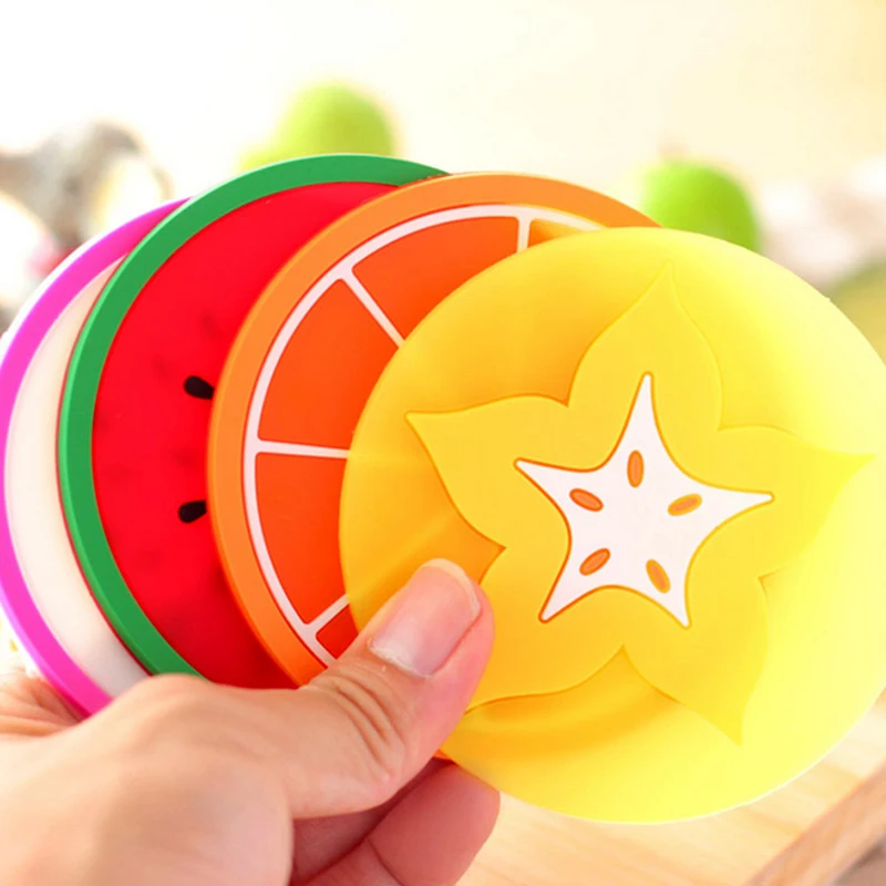 

Coaster Fruit Shape Silicone Cup Pad Non Slip Bowl Mat Heat Insulation Cup Pad Coaster Hot Drink Holder Placemat