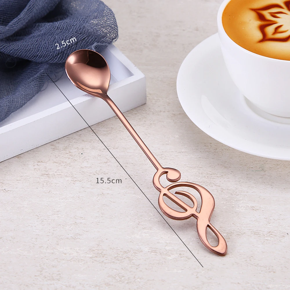 

1Pc Musical Note Shaped Coffee Spoon Coffee Stirring Scoop Stainless Steel Milk Tea Drink Cafe Scoop Kitchen Accessories