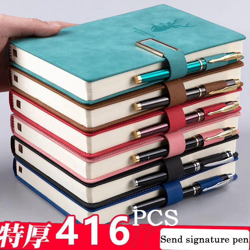 

416 Pages Super Thick Wax Sense Leather A5 Journal Notebook Daily Business Office Work Notebooks Notepad Diary School Supplies