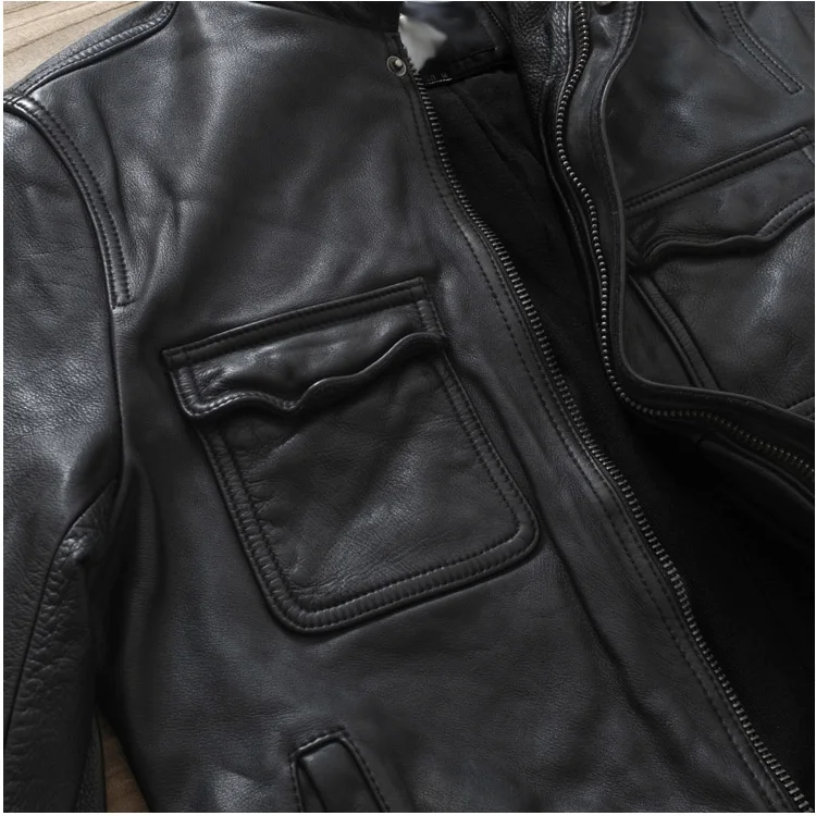 Импорт 2020 мужская куртка из воловьей кожи корейская мода приталенная