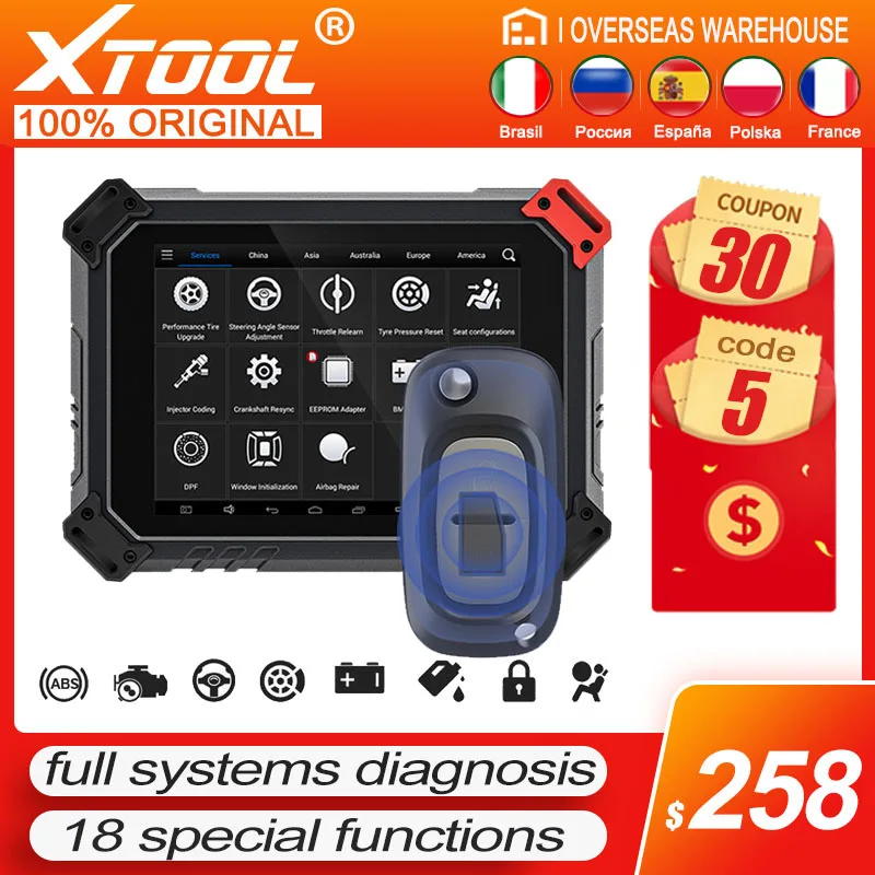 Диагностические инструменты для полной системы XTOOL PS80 Lite OBD2 считыватель кодов