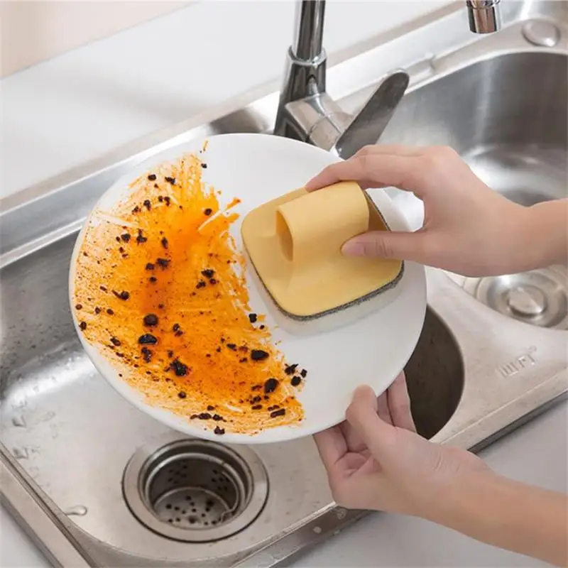 Мощная настенная губчатая щетка с ручкой губчатые щетки для мытья посуды очистки