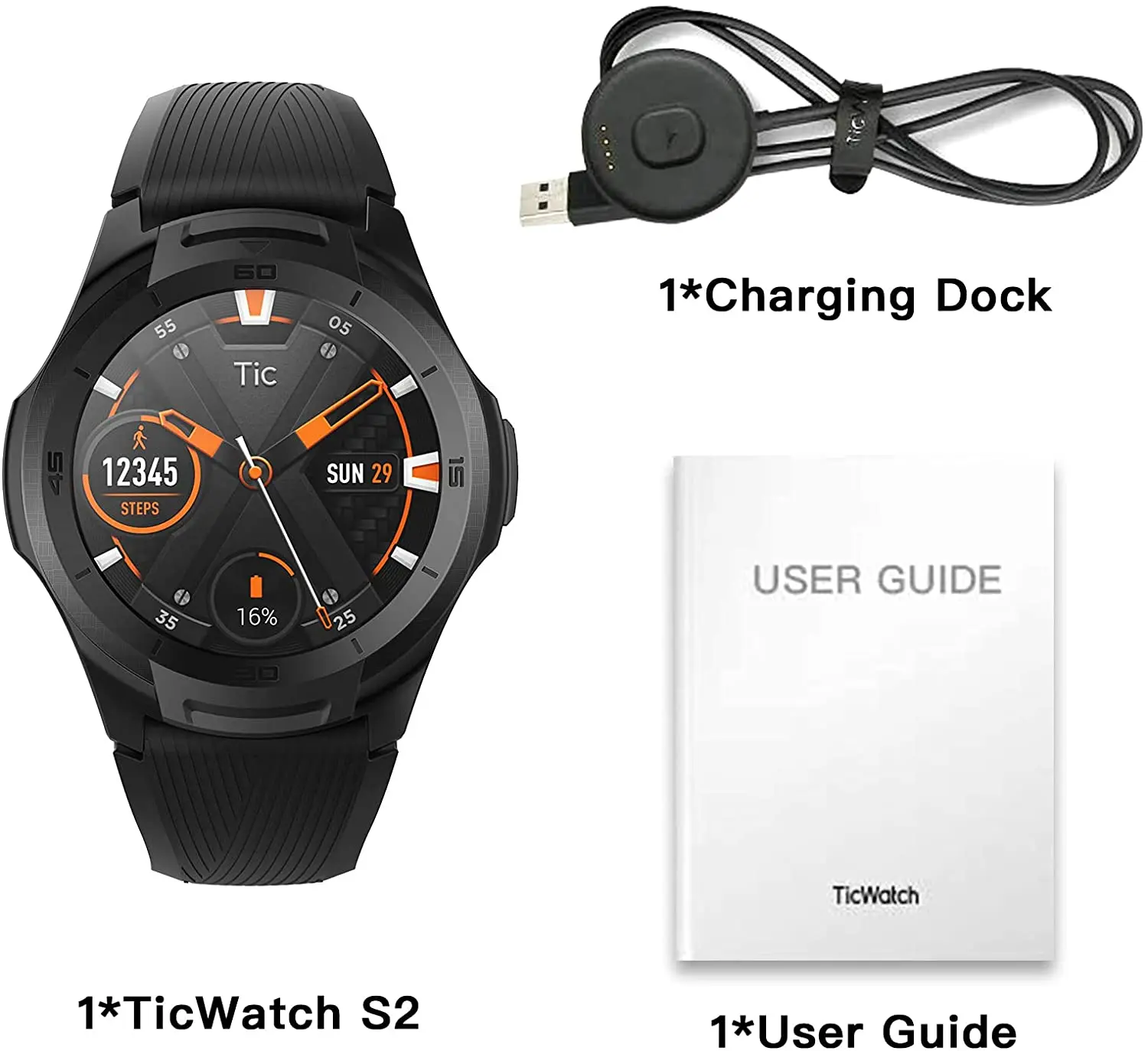 Мужские Смарт-часы TicWatch S2 (восстановленные) с GPS водонепроницаемые до 5 атм -