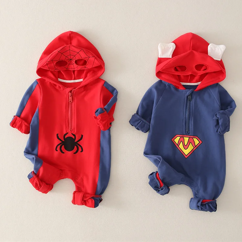 Детский зимний комбинезон Одежда для новорожденных мальчиков на Хэллоуин с