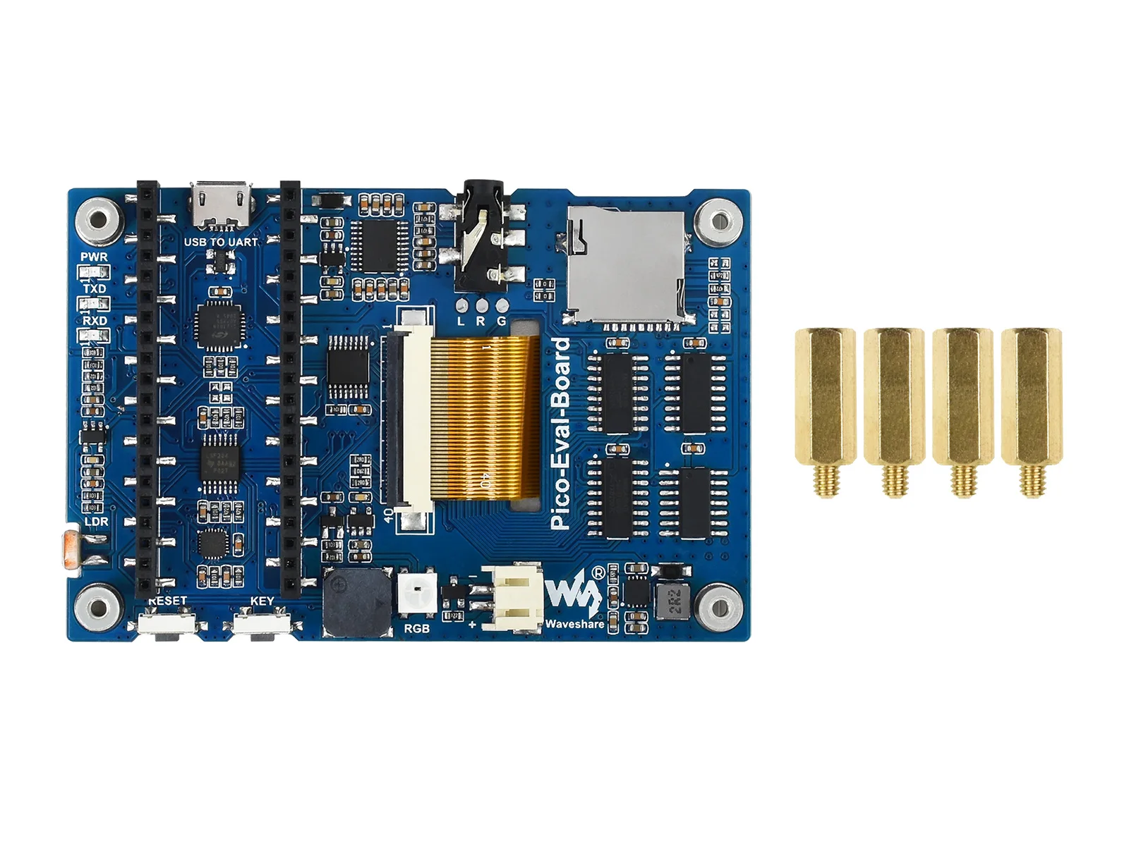 

Waveshare Overall Evaluation Board Designed For Raspberry Pi Pico, Misc Onboard Components For Easily Evaluating The RP2040
