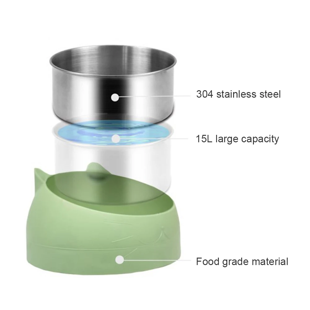 200 мл 15 градусов миска для кошек из нержавеющей стали Нескользящая основа щенков