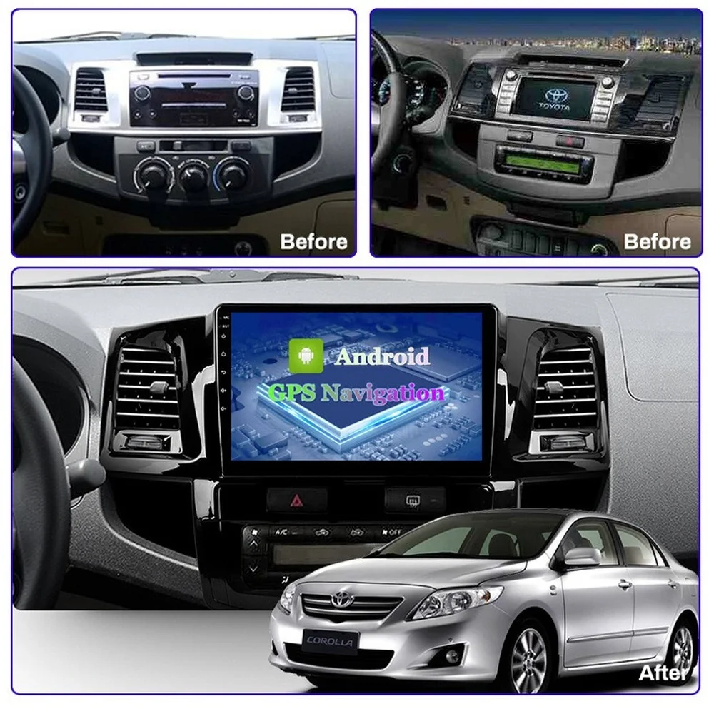 Автомобильный GPS-навигатор 6G + 128G Android для TOYOTA тюнер/Vigo 2007-2015 Автомагнитола стерео