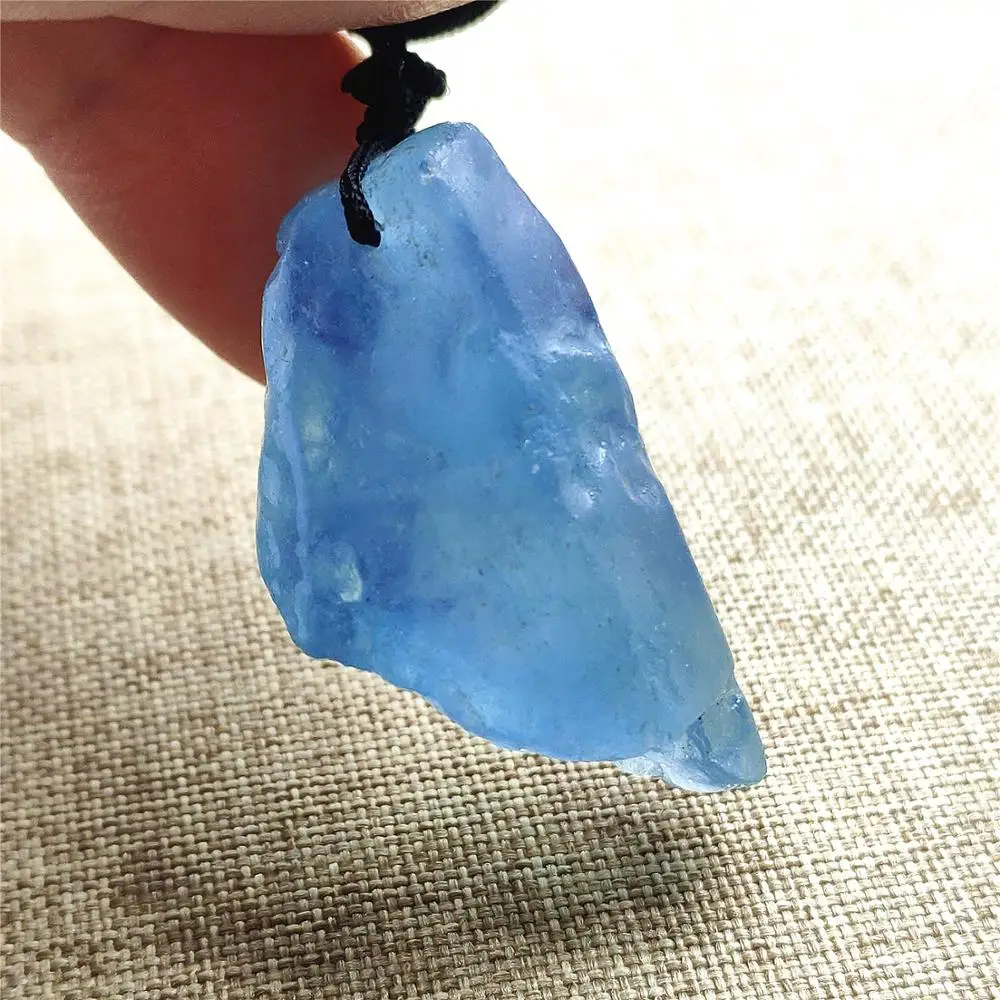 Подвеска из натурального синего аквамарина 33x19x14 мм с кристаллом для женщин и