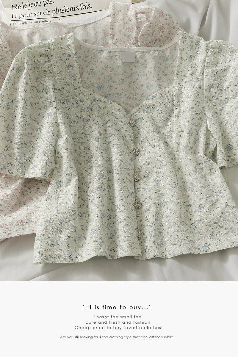 

2021 Summer rhinestone button V neck shirt women