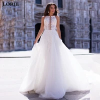lorie princess wedding dress 2019 a line lace bridal dress sleeveless romantic appliques vestidos de novia wedding gowns