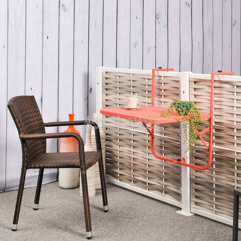 

20% Balcony hanging table railings metal wrought iron hanging garden table folding table European simple mini wall hanging table