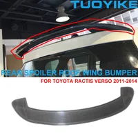 Car Real Dry Carbon Fiber Rear Wing Spoiler Trunk Boot Roof Lip Trim Decorative Parts Body Kit For Toyota Ractis Verso 2011-2014