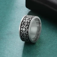 my shape vintage ring for men women weave pattern high polish stainless steel ring wide finger rings mens jewelry anillos mujer