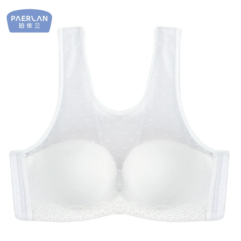 PAERLAN White tube top anti-glare without steel ring gathered female bra half cup beautiful back vest wrap underwear