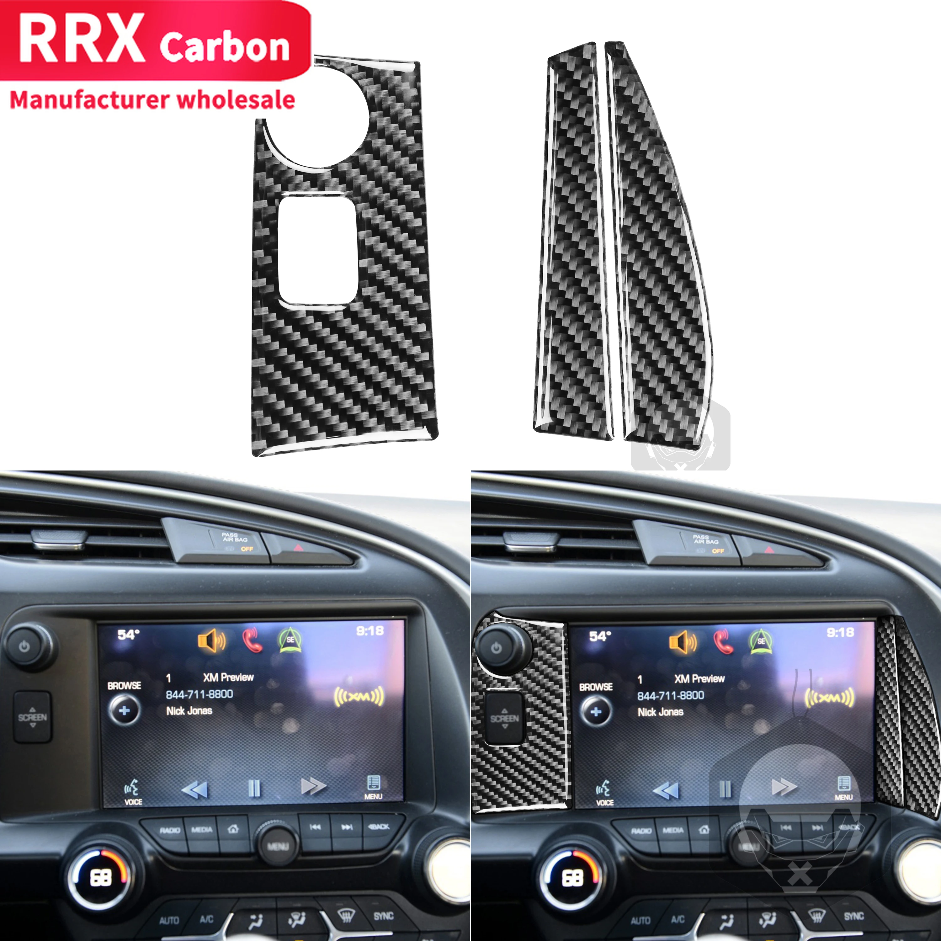 

Наклейка для кнопки навигации из углеродного волокна для салона Chevrolet Corvette C7 2014 2015 2016 2017 2018 2019, автомобильные аксессуары