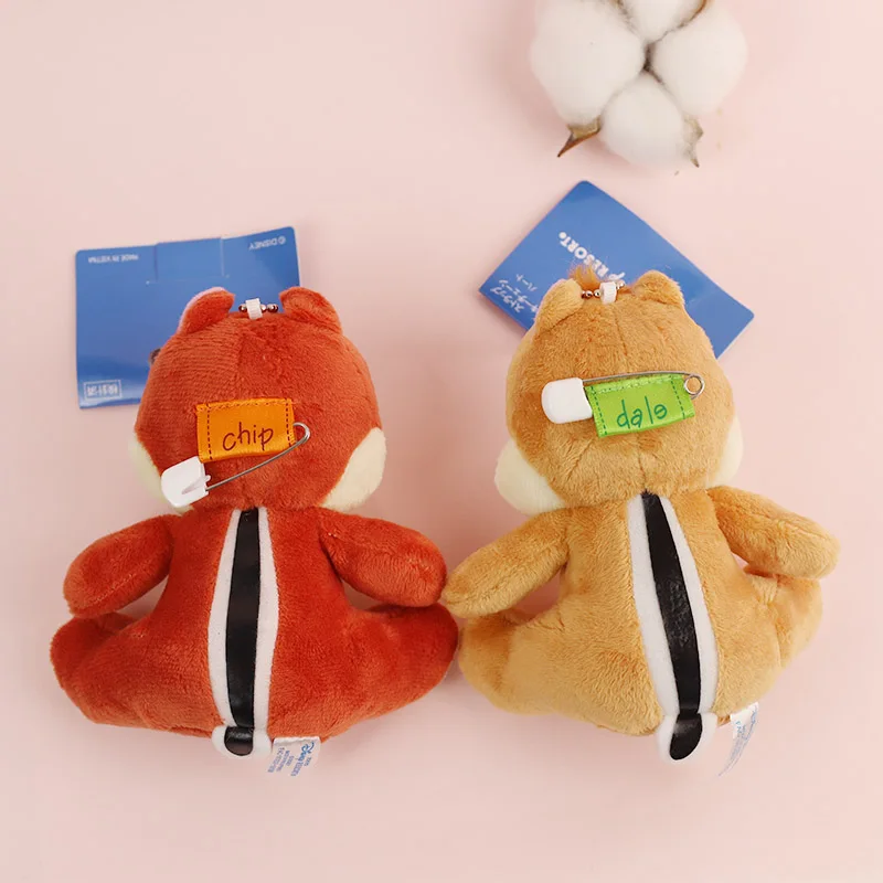 2pcs 11cm Chip And Dale Disney Plush Toys Keychains Women Brooch Kawaii Accessorie small animals For Backpack Gift To Girlfriend - купить по