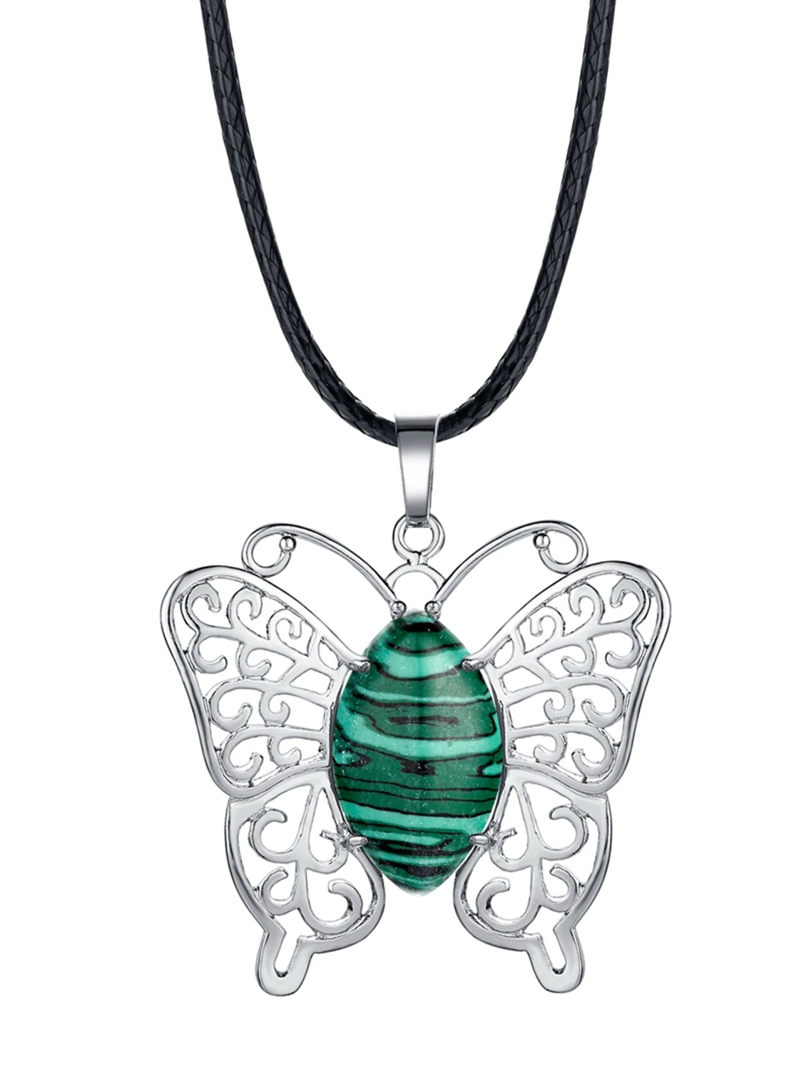 ASHMITA ожерелье с подвеской бабочкой из натурального камня Длинная цепочка для