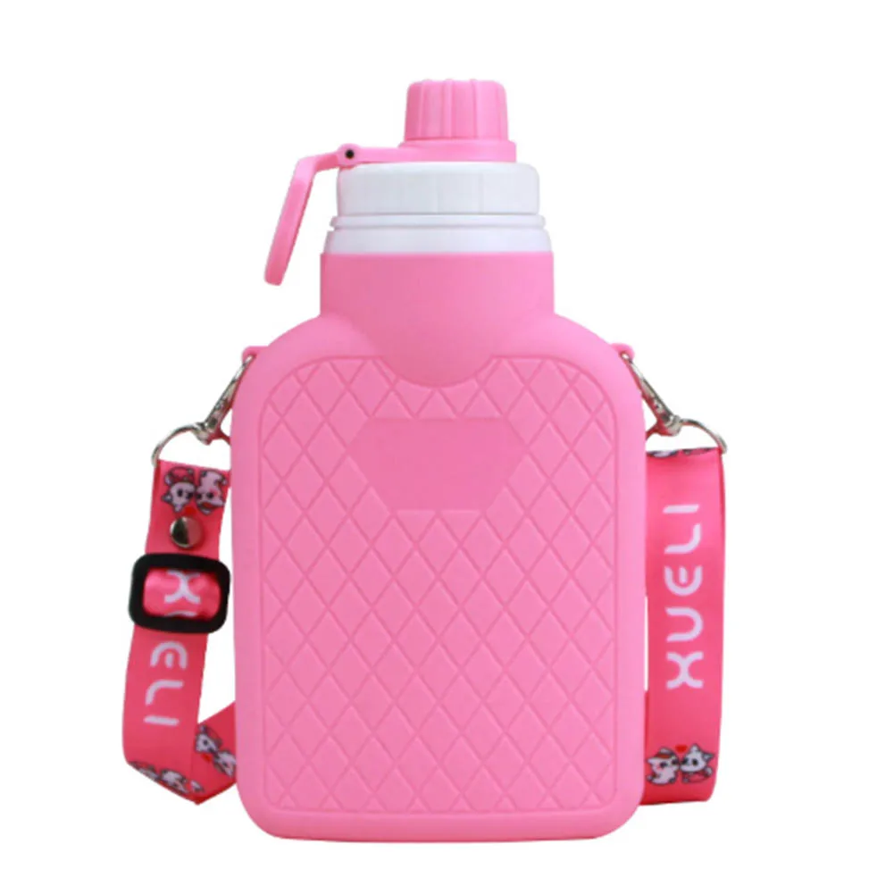 Бутылка для воды с пластиковым крючком и ремнями большая емкость герметичная не