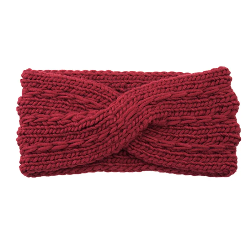 

Sale Winter Headband Warmer Soft Solid Hairband Comfortable Stretch Wide Knit Turban Women Crochet Wool Elastic Headkerchief 1PC