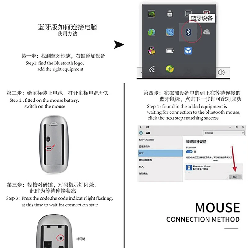 Сенсорная Беспроводная bluetooth-мышь для путешествий ультра-тонкая портативная