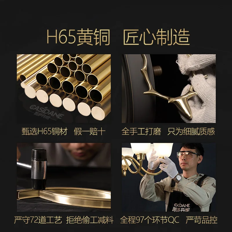 Offerte Lampade E Lanterne Postmoderne Interamente In Rame Soggiorno Sala Da Pranzo Lampadario Camera Da Letto Semplice Lampada Creativa Di Lusso Per La Casa